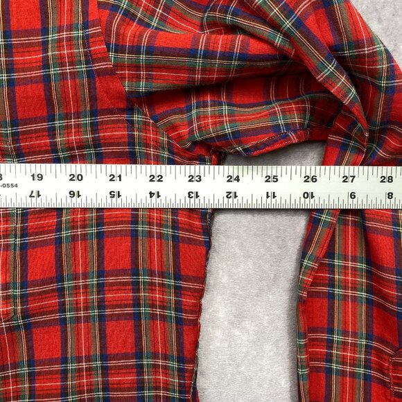 Vintage CREIGHTON Button Down Shirt Men L 16-16.5 Red Plaid Classic 70's-80's - Picture 6 of 9